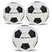 Barocity Iridescent Soccer Balls Set of 3 - Classic Black and White Official Match Balls with Reflective Hex Pattern Sport Soccer Balls for Indoor Outdoor Training and Practice - Sizes 3 4 and 5