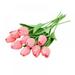 5pcs Real Touch Artificial Flowers Fake Tulips Fake Tulips Flowers Bouquet Soft Faux Tulips Bouquets Arrangements for Party Wedding Home Room Decoration