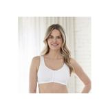 Plus Size Women's Bestform 5006014 Comfortable Unlined Wireless Cotton Stretch Sports Bra With Front Closure by Bestform in White (Size 46)