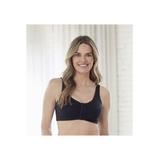 Plus Size Women's Bestform 5006014 Comfortable Unlined Wireless Cotton Stretch Sports Bra With Front Closure by Bestform in Black (Size 46)