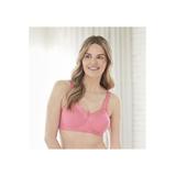 Plus Size Women's Bestform 5006715 Satin Trim Wireless Cotton Bra With Unlined Cups by Bestform in Dark Pink (Size 36 B)