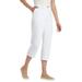 Plus Size Women's Freedom Waist Chino Capri by Woman Within in White (Size 12 W)