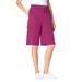 Plus Size Women's Pull-On Knit Cargo Short by Woman Within in Raspberry (Size 26/28)