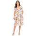 Plus Size Women's Short Pullover Crinkle Dress by Woman Within in White Floral (Size 22 W)