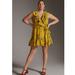 Anthropologie Dresses | Anthropologie Maeve Floral Wrap Mini Ruffle Gold Yellow | Color: Gold/Yellow | Size: Xl