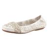 Ballerina RIEKER, Damen, Gr. 41 (7/7,5), weiß, Lederimitat, sportlich, Schuhe, Slipper, Flache Schuhe mit Rundum-Gummizug
