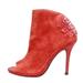 Michael Kors Shoes | Michael Kors Red Suede Peep Toe Platform Heels Fashion Boots Size 6 M | Color: Red | Size: 6