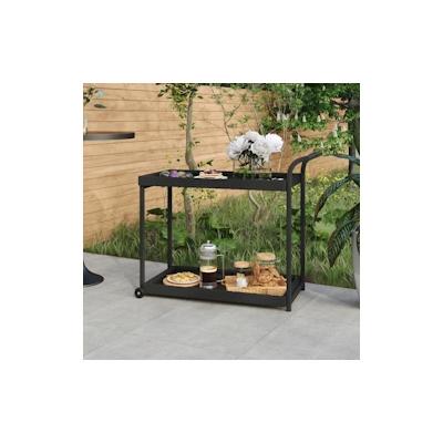 vidaXL Barwagen Schwarz 100x45x83 cm Poly Rattan