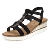 Sandalette LASCANA "Sommerschuh", Damen, Gr. 37, schwarz, Obermaterial: 100% Textilmaterial. Futter: 100% Lederimitat. Decksohle: 100% Textilmaterial. Laufsohle: 100% Synthetik, Glitzer, feminin, Schuhe Sandalette, Sandalette, Sommerschuh mit...