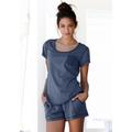 Shorty ARIZONA Gr. 40/42, blau (jeans, meliert) Damen Homewear-Sets Pyjamas