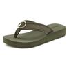 Badezehentrenner LASCANA, Damen, Gr. 36, grün (oliv), Obermaterial: 100% Textilmaterial. Decksohle: 100% Synthetik. Laufsohle: 100% Synthetik, unifarben, feminin, Schuhe Zehentrenner Dianette, Sandale, Pantolette, Badeschuh mit Ringapplikation...