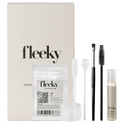 Fleeky Browhenna Kit - Augenbrauen Haar- und Hautfärbeset Medium Brown Braun Image
