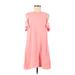 River Island Casual Dress - A-Line Crew Neck Short sleeves: Pink Print Dresses - Women's Size 8