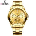 CHENXI – montre de luxe à cadran doré pour hommes à Quartz en acier inoxydable étanche horloge