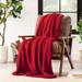 Chanasya Cable Knit Throw Blanket With Reversible Sherpa