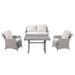 Ove Decors Diana 4-Piece Conversation Set in Beige