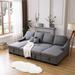 Upholstery U-shaped Sectional Sleeper Sofa in Grey with Storage Spaces - 105"Wx60"Dx37"H