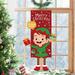 Christmas Garden Flag Home Rustic Winter Garden Yard Decorations New Year Vintage Seasonal Outdoor Flag 44 x 17inches for Holiday Elves