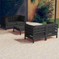 vidaXL 5-tlg. Garten-Lounge-Set mit Anthrazit Kissen Kiefernholz