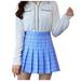 xinqinghao summer skirt women s fashion high waist pleated mini skirt slim waist casual tennis skirt plus size skirts blue xxl