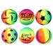 6pcs Rainbow Balls Inflation Summer Pool Balls Colorful Beach Balls for Kids