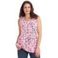 Plus Size Women's Perfect Printed Scoopneck Tank by Woman Within in Pink Blossom Vine (Size 18/20) Top