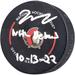 Jake Sanderson Ottawa Senators Autographed Official Game Puck with "NHL Debut 10-13-22" Inscription