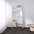 ZXNYH HUIMEI2Y Full Length Floor Mirror with Standing Holder 63 x18 Aluminum Body Mirror Rectangle Mirror Hanging Mirror Standing Large Wall Mounted Mirror for Bedroom or Liv