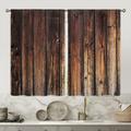 Voguele 2 Panels Blackout Curtain Energy Efficient Curtains UV Protection Thick Solid Drapes Thermal Insulated 2Pcs Rustic Wooden Door Privacy Rod Pocket Style 1 W:28 x H:39 *2 Panels