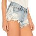 Free People Shorts | Free People Womens Good Vibes Cutoff Shorts Size 26 Lace Trim Frayed Festival | Color: Blue/White | Size: 26