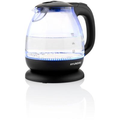 HYUNDAI Wasserkocher "VK101", schwarz, B:19,8cm H:20,7cm T:15,6cm, Wasserkocher, 1100 W, automatische Deckelöffnung und Abschaltung, Spirale für Kabel Image