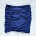 Athleta Skirts | Athleta Odyssey Twisted Mini Skirt Ruched Blue Metallic Space Dye Size Xxsmall | Color: Blue | Size: Xxs