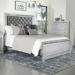 Rosdorf Park Jaxston Tufted Platform Bed Wood & /Upholstered/Velvet in Gray/White | 62 H x 79 W x 91 D in | Wayfair