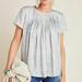 Anthropologie Tops | Dolan Anthropologie Left Coast Snake Print Pleated Short Sleeve Top Shirt Xs | Color: Gray/White | Size: Xs