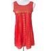 Free People Dresses | Free People Fp One Tunic Mini Dress Lined Red Gold Shimmer Xs | Color: Red | Size: Xs