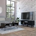 George Oliver Geeske Living Room Set, TV Stand + Coffee Table Wood in Black/Brown | Wayfair 435E3BDB15554E9C85228D7250B98371