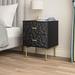 Willa Arlo™ Interiors Pruneda 2-Drawer Nightstand w/ Metal Legs Wood in Black | 25.2 H x 19.7 W x 15.7 D in | Wayfair