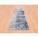 Gray 46 W in Rug - Isabelline 3'10"X10'3" Blue Abstract w/ Mosaic Design Wool-Silk Hand Knotted Rug C7DA94E305FA40BC841F8C427F42774B Silk/Wool | Wayfair