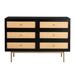 Everly Quinn Farida 6-Drawer Solid Wood Dresser Wood in Black | 31.5 H x 42.25 W x 17.75 D in | Wayfair 54F8448A0CB24B85B47A317EA6C424AC