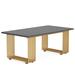 Mercer41 Joshiah Executive Desk Wood/Metal in Gray/Yellow | 30.6 H x 70.9 W x 31 D in | Wayfair B390206B246A469B895A80D86EDA3150