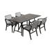 Joss & Main Dasinger Rectangular 4 - Person Outdoor Dining Set Wood in Gray/Black | 32 W x 71 D in | Wayfair E5608D6BAEBB47F2A4A2C26F9A5FF9F1