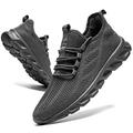 Linenghs Mens Trainers Running Shoes Lightweight Gym Trainers Summer Tennis Sports Shoes Fitness Outdoor Sneakers Dark Grey 5.5