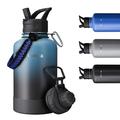 Exllena 2 Litre Water Bottle Stainless Steel, Double Insulated Water Bottles with Two Lids and Protective Silicone Boot, Paracord Handle Practical to Carry - Gradient