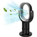 Simple Deluxe Bladeless Fan - with 10 Speeds Settings, 10-Hour Timing Closure Tower Fan, Low Noise, Medium Size Portable Table Fan for Home Office Living Room, 24" Black