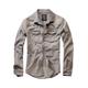 Langarmhemd BRANDIT "Herren Riley Denim Shirt" Gr. 3XL, US-Größen, grau (grey) Herren Hemden Langarm