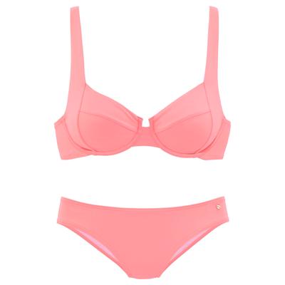 Bügel-Bikini S.OLIVER, Damen, Gr. 36, Cup B, orange (peach), Recycling-Polyamid, unifarben, Bikini-Sets, mit komfortablem Schnitt Image