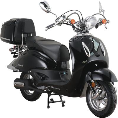 Motorroller ALPHA MOTORS "Retro Firenze", schwarz (schwarz, schwarz), Motorroller & Mofas, 45 km/h, mit Lenkerschloss, im Retro-Look, B:85cm H:108,5cm L:189cm Image