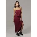 Jerseykleid URBAN CLASSICS "Damen Ladies Viscose Bandeau Dress" Gr. XS, US-Größen, rot (burgundy) Damen Kleider Freizeitkleider