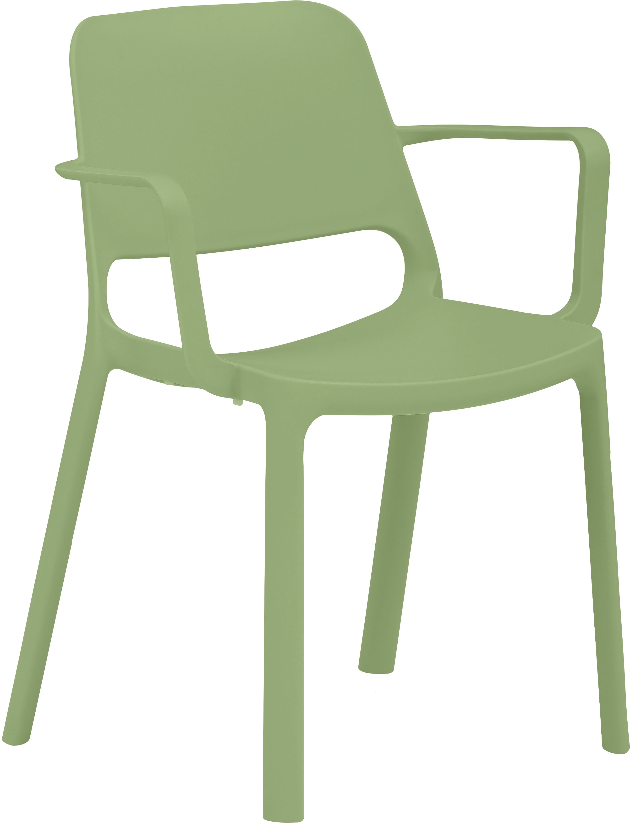 Stapelstuhl MAYER SITZMÖBEL "2051", grün (schilf, schilf), B:62cm H:82cm T:55cm, Kunststoff, Stühle, Outdoor