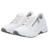 Sneaker RIEKER, Damen, Gr. 39, weiß, Lederimitat, sportlich, Schuhe Sneaker, mit seitlichem Reißverschluss, Freizeitschuh, Halbschuh, Schnürschuh